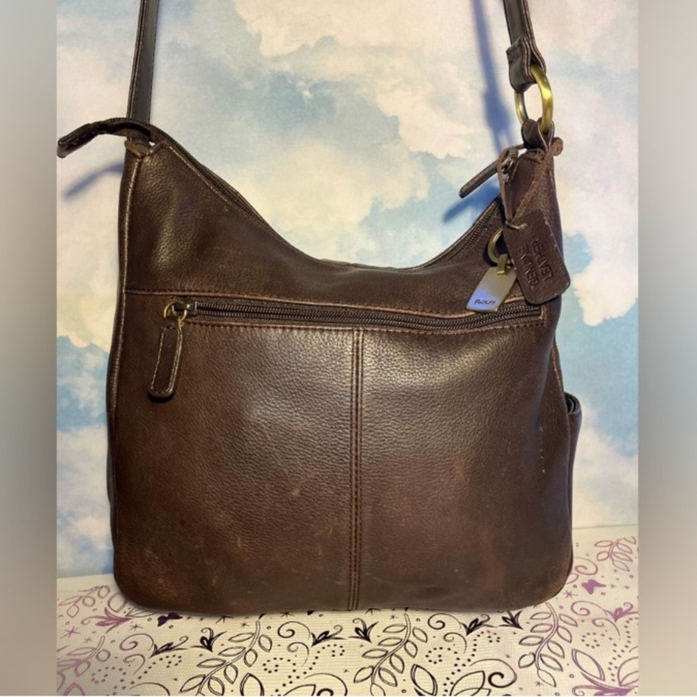 Rolfs Leather Shoulder Bag Purse (Brown)